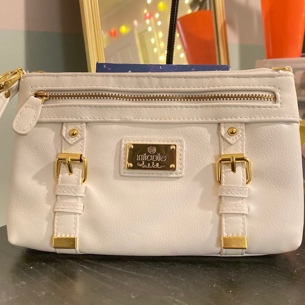 Nicole Miller Gold Buckle Wristlet